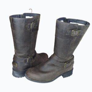 UGG TISDALE Biker WATER RESISTANT, Sheep lined, LEATHER BOOTS #1015717 US 9